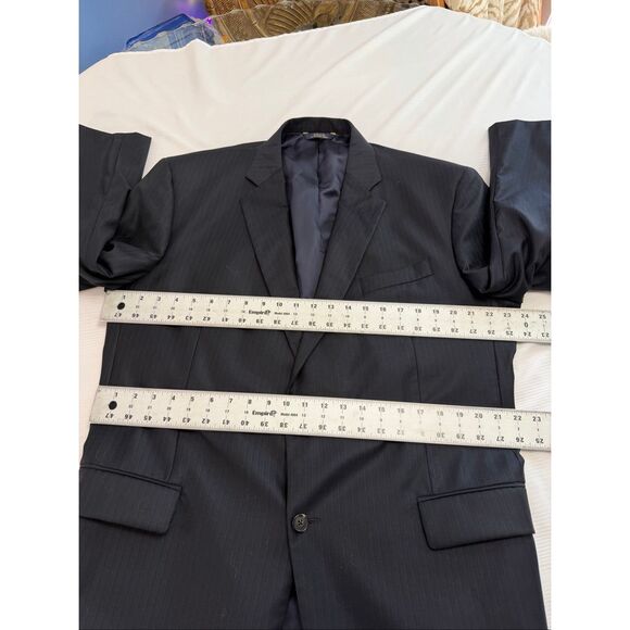 Brooks Brothers 1818 Madison Saxxon Navy Blue Pinstripe Suit Size 48R Pants W 43 - Picture 3 of 16